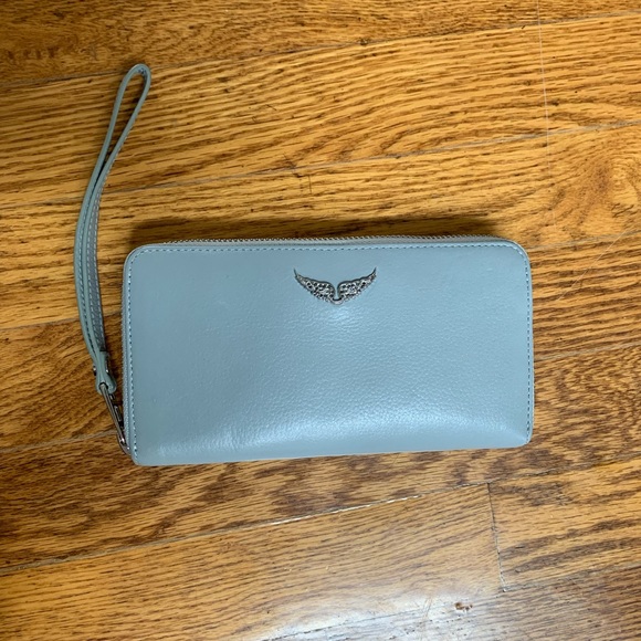 Zadig and Voltaire gray leather wallet Wristlet - Picture 2 of 8